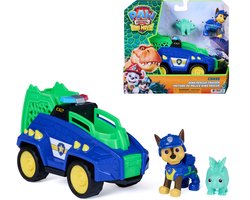 PAW Patrol- De Dino Film - Chase's Dino Rescue Cruiser Voertuig - Met klauw met veermechanisme en 2 actiefiguren — cadeau in Spellen & Speelgoed
