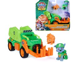 PAW Patrol - De Dino Film - Rocky's Dino Rescue Recycler Voertuig - Met geheim vak en werkende klauw, 2 actiefiguren — cadeau in Spellen & Speelgoed