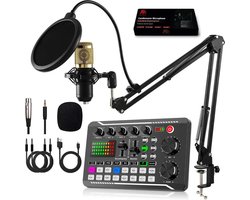 APO Electronics® - Podcast Starterspack - Gaming / Streaming / Podcasting - Condensator XLR Microfoon - Met Boom Arm - Streaming Deck - DJ Mixer — cadeau in Sport & Outdoor