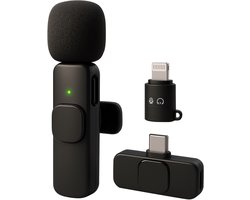 Nuvance Draadloze Microfoon - Geschikt voor Usb-C & 8-Pin - Lavalier - Microfoon Draadloos - Dasspeld - Plug & Play — cadeau in Mode & Accessoires