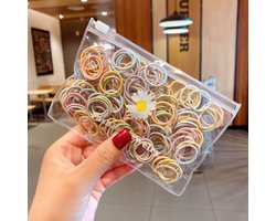 Gekleurde Haarelastiekjes - 100 stuks - Nordic kleur - 20mm - 2mm Dik - Elastiek - Haar Accessoires - Kinderen - Peuter - Baby - Meisjes - Dames - Gift - Cadeau — cadeau in Mode & Accessoires