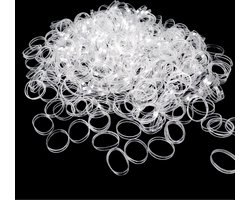 Hisa - Transparante mini haarelastiekjes - Elastiek - Elastisch - Elastiekje - Doorzichtig - Haar - Accessoires - Transparant - ca 250 stuks - Diamater 1,5 cm — cadeau in Cadeau-ideeën