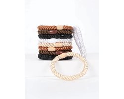 Knaak Haarelastiekjes - Gevlochten - Elastiek en Armband - Sterk Elastiek - 10 stuks — cadeau in Mode & Accessoires