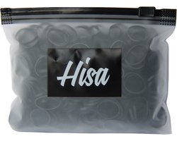 Hisa - Zwarte mini haarelastiekjes - Elastiek - Elastisch - Elastiekje - Haar - Accessoires - Zwart - ca 250 stuks - Diameter 16 mm - 1,6 cm — cadeau in Cadeau-ideeën
