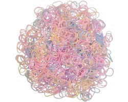 1000x Gekleurde Mini Elastiekjes - Haarelastiekjes - Paardenelastiekjes - Meisjes - Baby - Kinderen - Haar Elastiekjes - Elastiek - Extra Sterk - Soft Mix - 1000 Stuks — cadeau in Cadeau-ideeën