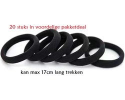 20 stuks Haarelastiekjes - stof Haarelastiekjes - Zwart - zachte elastiekjes zonder metaal - haar accessoires- Merk: Fyfanie — cadeau in Cadeau-ideeën
