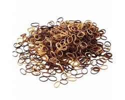 Fako Fashion - 1000x Gekleurde Mini Elastiekjes Bruin - Meisjes - Baby - Kinderen - Haar Elastiekjes - Elastiek - Extra Sterk - Donker Mix - 1000 Stuks — cadeau in Cadeau-ideeën