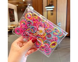 Knaak Gekleurde Haarelastiekjes - 2 mm Dik - Elastiek - Haar Accessoires - 100 stuks - Pastel kleur — cadeau in Mode & Accessoires