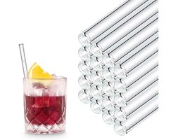 Glazen Rietjes 15cm - Set van 50 - Borosilicaat Glas - Herbruikbaar — cadeau in Cadeau-ideeën