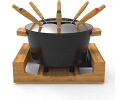Princess Fonduepan 173025 – Elektrische fondueset - 8 personen - Geschikt voor kaas, olie, chocolade en bouillon - 2 meter snoer - Regelbare thermostaat - Bamboe – 1.5 liter — cadeau in Kookcadeaus