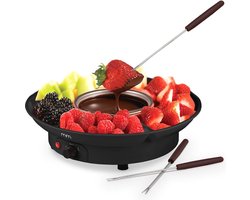 MikaMax Electric Fondue Set - 260 ml Elektrische Fonduepan Roestvrij staal met 2 Vorkjes — cadeau in Kookcadeaus