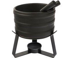 Fondueset Rood - Kaasfondue - Chocoladefondue - Fonduepannen - Fonduepan - Inclusief 2 vorkjes - Ø 12 cm — cadeau in Kookcadeaus