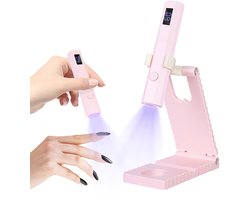 Namajunas - Mini Nagellamp - UV-lamp voor Gelnagels - Met Standaard - Oplaadbaar - Draagbare Nagellamp - LED Nagellamp - 2 Timerstanden Nageldroger - Nagel lamp - DIY-nagels - Nagelstyling — cadeau in Verzorging