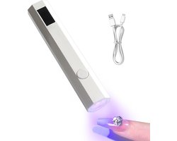 Draagbare UV - lamp voor gelnagels - compacte LED - nageldroger - sneldrogende nagellaklamp - digitaal display - draadloos ontwerp voor strass-lijm - voor salon, thuis en op reis - Mini Nagellamp - Draagbare Nagellamp - Nageldroger - nagel lamp - Wit — cadeau in Verzorging