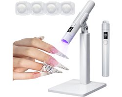 Mini-UV Lamp Gelnagels - Nagellamp LED UV voor Gellak - Nagel Lamp voor Gel Nagellak - Oplaadbare draagbare UV-nagellamp - met magnetische standaard - Flitslamp, snel uithardend - Wit — cadeau in Verzorging