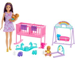 Barbie Skipper Babysitter - Babykamerspeelset met pop en tweeling — cadeau in Spellen & Speelgoed