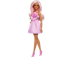Barbie Pop - Schouderloos roze jurkje - Pop met roze haar - Modepop — cadeau in Spellen & Speelgoed
