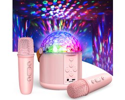 Karaoke machine Set met 2 microfoons - Karaokeset Draagbare Bluetooth - luidspreker licht - Cadeau Speelgoed Meisjes 3+ - Disco Licht en 5 Geluidseffecten - Speelgoedmicrofoon — cadeau in Spellen & Speelgoed