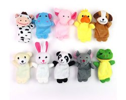 10x Vingerpoppetjes - Poppenkast spellen - Vinger diertjes - Dieren voor op vingers - Vingertop beestjes - Speelgoed voor kinderen - Pluche poppetjes - Vingerpop dieren - Jonyx — cadeau in Spellen & Speelgoed