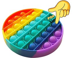 LUVIQ Pop It Fidget Toy - Premium Materiaal - Fidget Toys voor Kinderen & Volwassenen - Sensorisch Speelgoed - Regenboog - Rond — cadeau in Spellen & Speelgoed