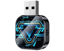 Draadloze CarPlay/Android Auto/Mirror Link Adapter Q1AS - Zwart Tech Blauw Metaal & Glas 3-in-1 — cadeau in Gadgets