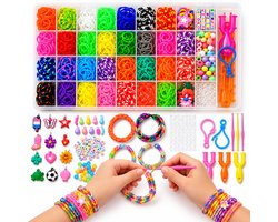 BOTC Loombandjes Starterspakket - 1800-Delig - 30 Kleuren - Loomelastiekjes - Loomen - Loom Pakket — cadeau in Spellen & Speelgoed