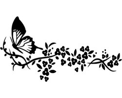Sticker - auto - raam - auto tuning vlinder met bloemen - — cadeau in Gadgets