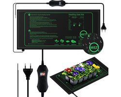 Warmtemat Planten - Met Thermostaat - 25 x 52 cm - 50W - Waterdicht - Kweekmat - Kweekmat verwarmingsmat - Warmtemat Planten Kweken - Verwarmingsmat Planten - Propagator — cadeau in Tuin & Klussen