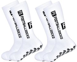 2-Pack Gripsokken Voetbal Wit Sportsokken Anti-Blaren (Maat 39-46) - 2 paar — cadeau in Sport & Outdoor