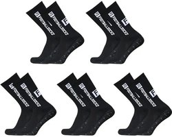Gripsokken voetbal - Maat 40/46 - Sportsokken - Basketbal sokken - Antislip sokken - voor Heren, Dames, Voetbal, Basketbal, Hardlopen - Tennissokken - Zwart- 5Paar - Fitness — cadeau in Sport & Outdoor