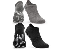 Malinsi® Sokken Antislip 2-Pack - 2 Paar Laag - maat 42-46 - Yoga Enkelsokken - Huissokken Dames en Heren anti slip - Gripsokken voor Yoga Pilates Ballerina Ballet - Fietssokken Wielrensokken Fiets tennissokken & Voetbal — cadeau in Cadeau-ideeën