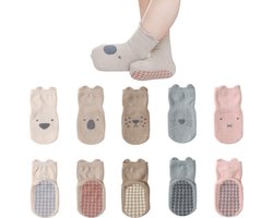 Baby Sokken - 5 Paar - Baby Sokjes - Antislip Sokken - Kind Sokken - Kind Baby - Veelkleurig - Maat M - 1-3 Jaar Oud - Enkelsokken - Slofsokken Baby - Warme Sokken - Sokken - Newborn - Kraam Cadeau - Baby Cadeau — cadeau in Spellen & Speelgoed