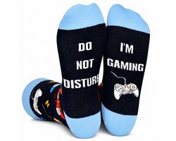 Malinsi® Grappige Sokken - I'm Gaming, Do not Disturb - Leuke Huissokken Heren - Gekke Cadeaus Cadeautjes Volwassenen - Funny Socks met Tekst - Cadeau voor Hem Mannen Papa Vader - Vaderdag Geschenk Kados Vaderdagcadeau Verjaardag Giftset — cadeau in Mode & Accessoires