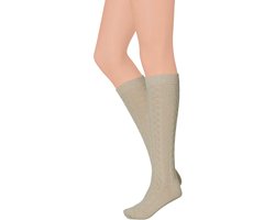 XQ - Tiroler Kniekousen - Offwhite - Unisex - Maat 35 t/m 46 - Oktoberfest sokken - Oktoberfest kousen - Tiroler sokken — cadeau in Mode & Accessoires