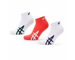 ASICS Lightweight Ped sokken (3 paar) - Sportsokken - Maat 43-46 - Brilliant White/Lavender / Wit Lila - 3PPK - Hardlopen - Unisex Sportsokken — cadeau in Cadeau-ideeën