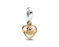 Pandora Graveerbare Moeder Dubbele Hangende Bedel met in Laboratorium Gekweekte Diamant - 763237C01 — cadeau in Sieraden
