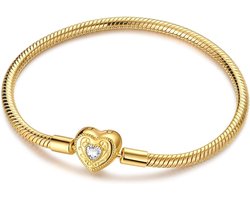 Armbanden Golden Heart voor dames Armbanden Moments in zilver S925 voor Pandora-bedels — cadeau in Sieraden