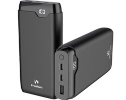 imoshion® Powerbank 27.000 mAh - 30W Ultra Snellader - USB C / USB A - Toegestaan in Vliegtuig - Powerbanks - Universeel - Noodpakket — cadeau in Telefoon & Tablet