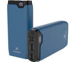 imoshion® Powerbank 20000 mAh - 22.5W Snellader - USB C / USB A - LED Display - Powerbanks - Universeel - Noodpakket - Blauw — cadeau in Telefoon & Tablet