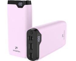 imoshion® Powerbank 20000 mAh - 22.5W Snellader - USB C / USB A - LED Display - Powerbanks - Universeel - Noodpakket - Roze — cadeau in Telefoon & Tablet