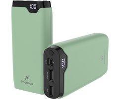 imoshion® Powerbank 20000 mAh - 22.5W Snellader - USB C / USB A - LED Display - Powerbanks - Universeel - Noodpakket - Groen — cadeau in Telefoon & Tablet