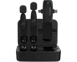 imoshion 2-pack Draadloze Microfoon met Oplaadcase - Geschikt voor o.a. USB-C & AUX - Bluetooth Mini Microfoon - Podcast Microfoon — cadeau in Gadgets