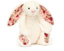Jellycat Knuffels - Blossom Cream Bunny Berry - Konijn - Wit - Knuffel - 18 cm - Voor alle leeftijden — cadeau in Spellen & Speelgoed