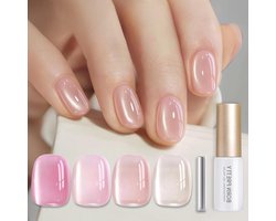 Gelnagellak Set - Nagellak Gellak - Nagels Lakken - Jelly Cat Magnetic - 4 stuks - Nude Pink — cadeau in Verzorging