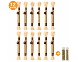 Jelka - Matatabi stokjes voor katten + 50GR catnip - Eetbaar - Gebitsreiniging - Speelgoed - Kattenkruid - catnip - 12 stuks - Kattenspeelgoed - Kattenspeeltje — cadeau in Cadeau-ideeën