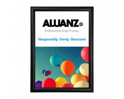 ALUANZ Kliklijst Zwart A4 (21x29,7cm) Aluminium - Wissellijst- Posterlijst - Fotolijst - Inclusief Beschermfolie — cadeau in Cadeau-ideeën