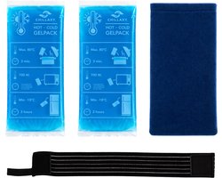 Chillaxy Coldpack – Icepack – 4 delige set met Zachte Hoes & Elastische Band – Coolpack, IJspack, Gelpack – Koud Compress Herbruikbaar — cadeau in Cadeau-ideeën