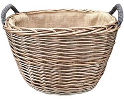 Opbergmand - Houtmand - Haardhout Opslag - Natuurlijk Materiaal - 50 x 39 x 32 cm - Bruin — cadeau in Wonen & Interieur