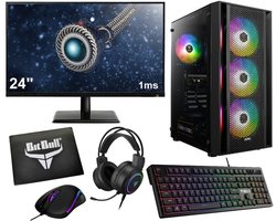 Ryzen 5 Budget Game PC Setup Compleet met 24" Gaming Monitor, Toetsenbord, Muis, Headset en Muismat|500GB SSD|16GB RAM|WiFi|GC2 — cadeau in Elektronica