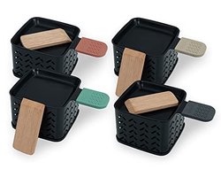 Set van 4 kaarswissers voor raclette - Smelt kaas in 2 minuten - Compact en stroomloos — cadeau in Kookcadeaus